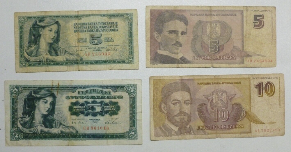Yugoslavia huge collection 54 different old Banknotes 1955-1996 Circulated