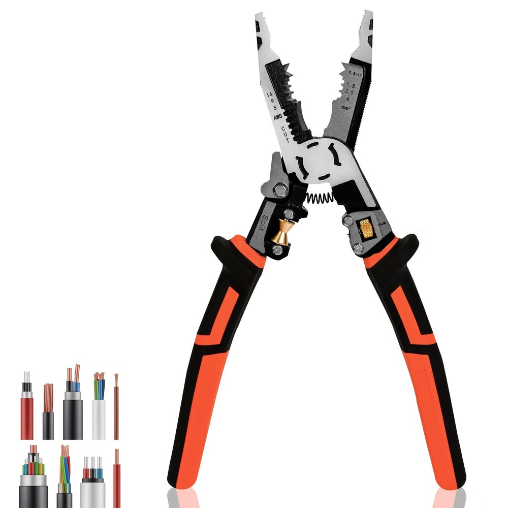 Wire Stripper Wire Crimping Tool - 10-in-1 Versatile Wire Cutter Crimper Cabl...