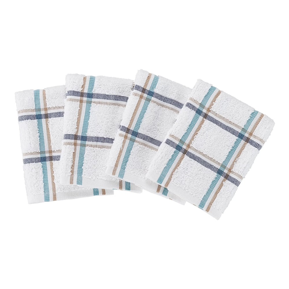 Mainstays 4 Pack 12”x12” Woven Kitchen Dish Cloth Set, Multi.