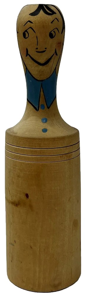 Vintage Bartender Bar Kitchen Wood Tool Hand Ice Crusher & Canvas Ice Bag