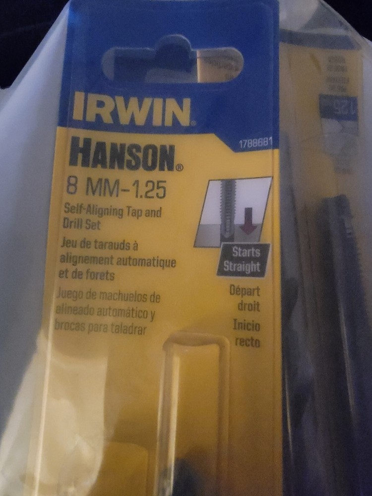Irwin Hanson 8mm - 1.25mm Thread Pitch Plug Tap And Drill Set Tool
