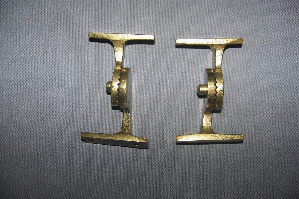 Two, Cast Brass Hinges, Or "Bases Of Sort" - SEE DESCRIPTION