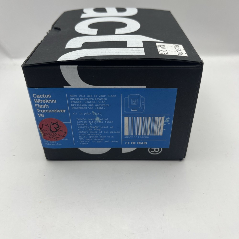 Cactus V6 Wireless Flash Transceiver Trigger Black Group Control