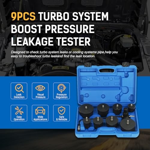Turbo System Leakage Tester Kit, Turbo System Leak Detection with 8 Pcs Step