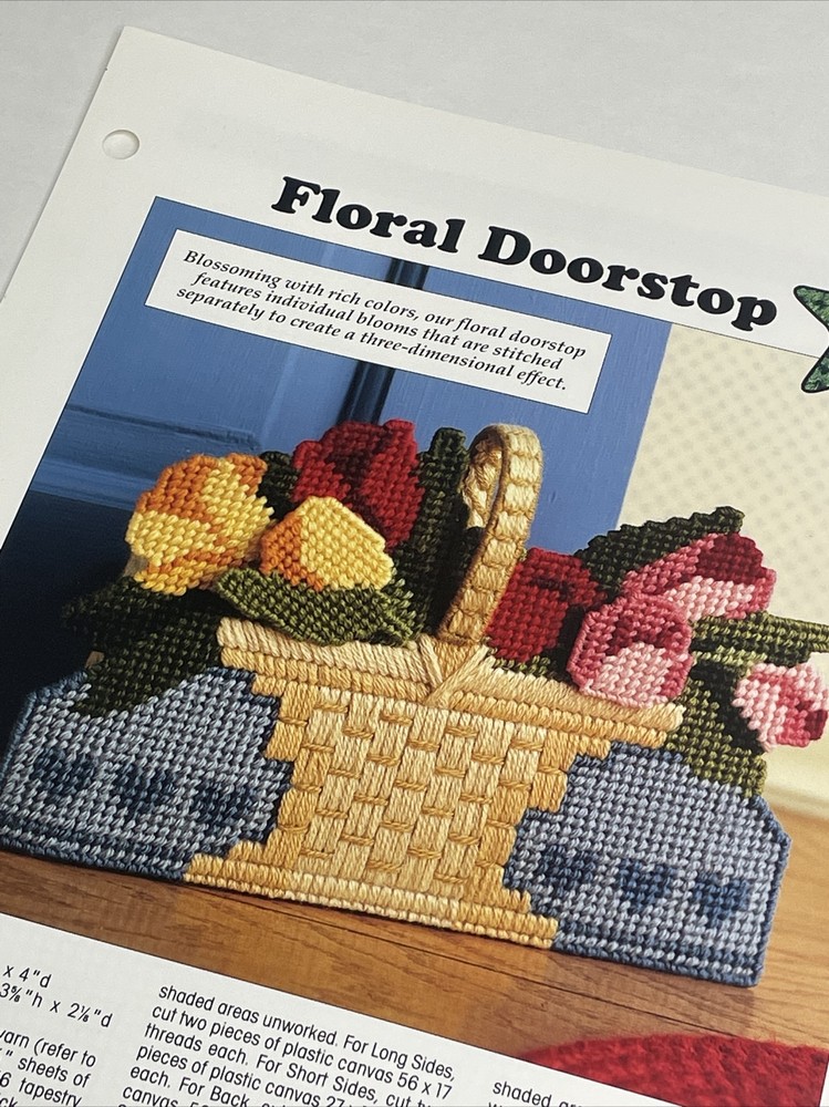 Floral Doorstop Leisure Arts Plastic Canvas Pattern