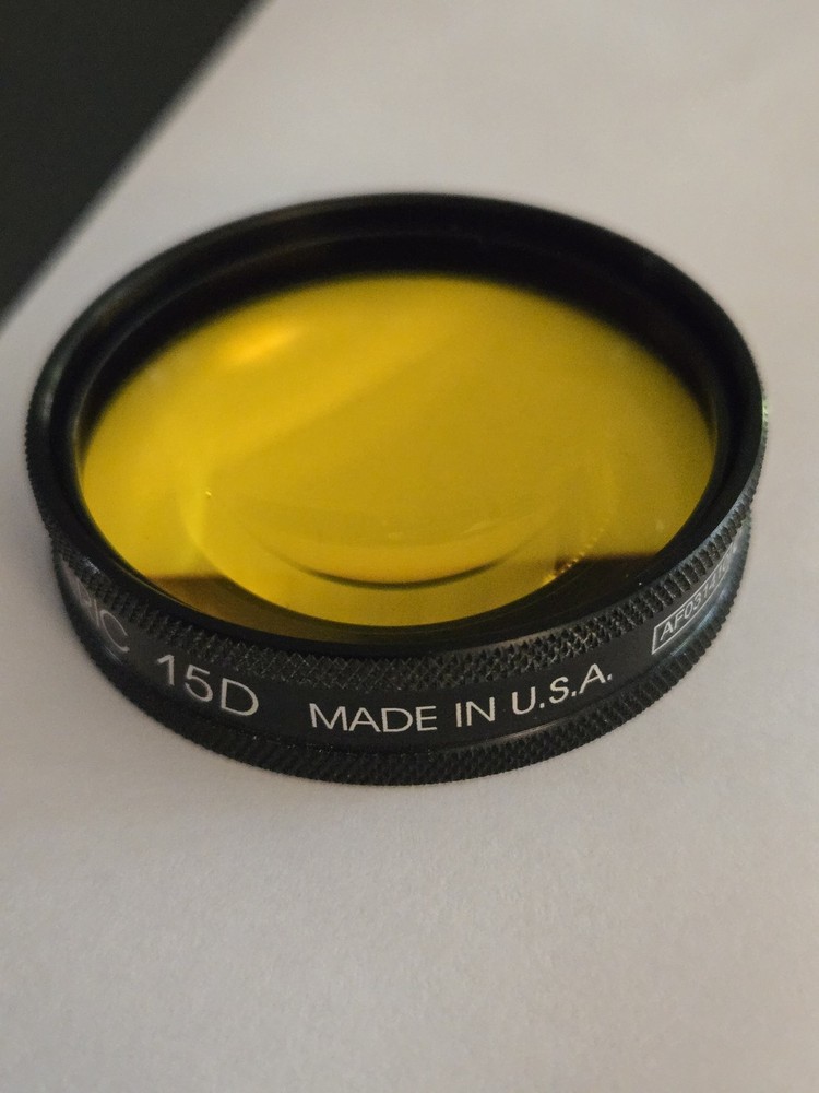 VOLK DOUBLE ASPHERIC 15D Ophthalmology/Optometry Lens, Yellow.