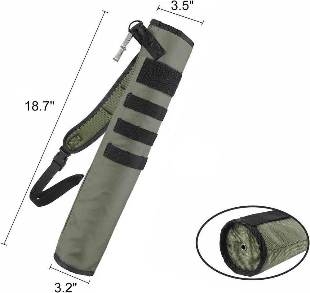 Lightweight Foldable Molle System Arrow Quiver for Target Shooting, Green