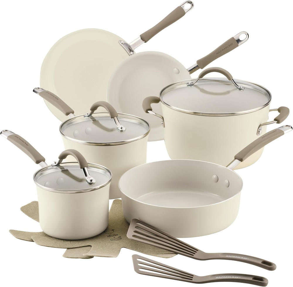 Cucina Ceramic Cookware Set - 13 Pieces - Nonstick Pots & Pans