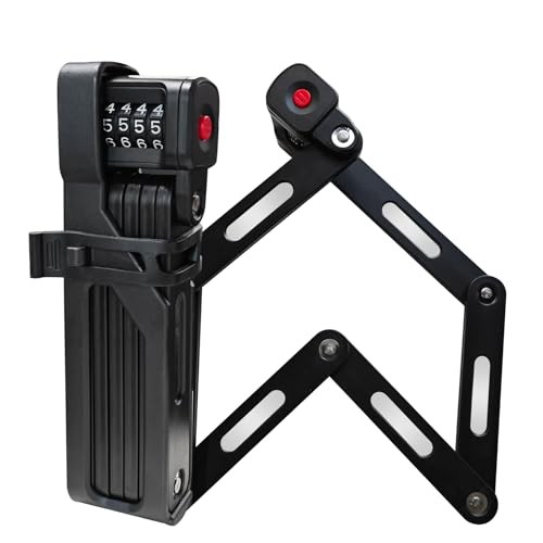 35 Inch Folding Bike Lock with Mount Bracket Kit, 4-Digit Lock with Code