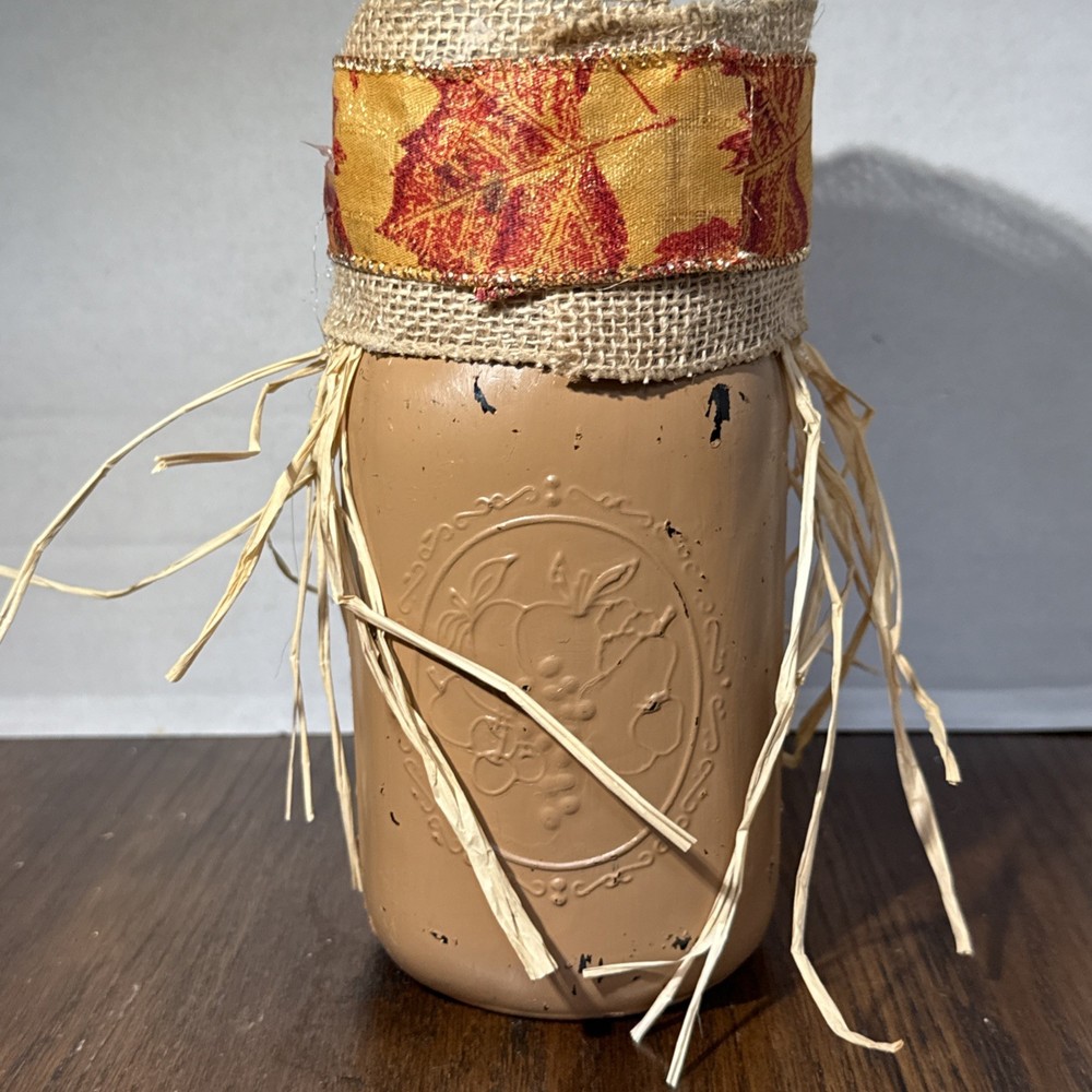 Mason Jar Painted Scarecrow Fall Decor