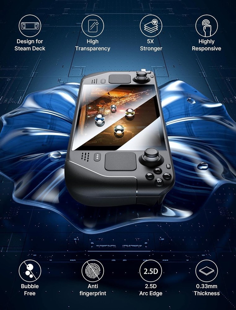 Scratch Resistant 9H Hardness Glass Protector - Easy Install for Steam Deck OLED