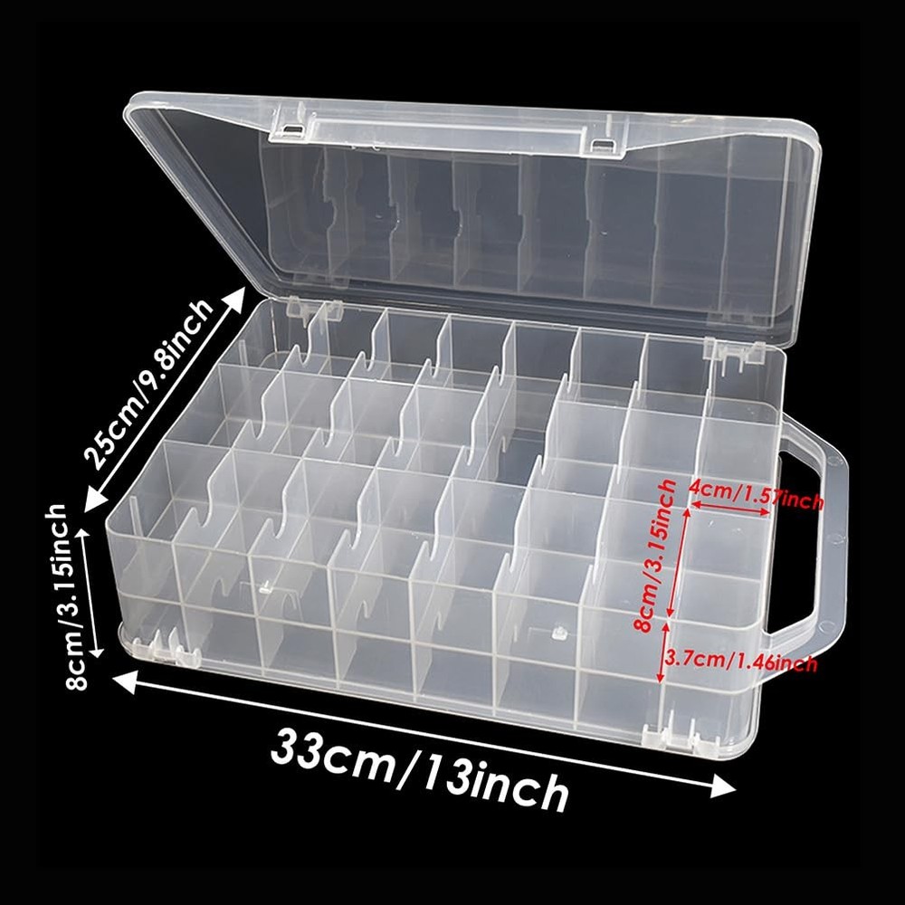 46 Grids Sewing Organizer, Double Sided Thread Box Storage, Portable Clear Pl...