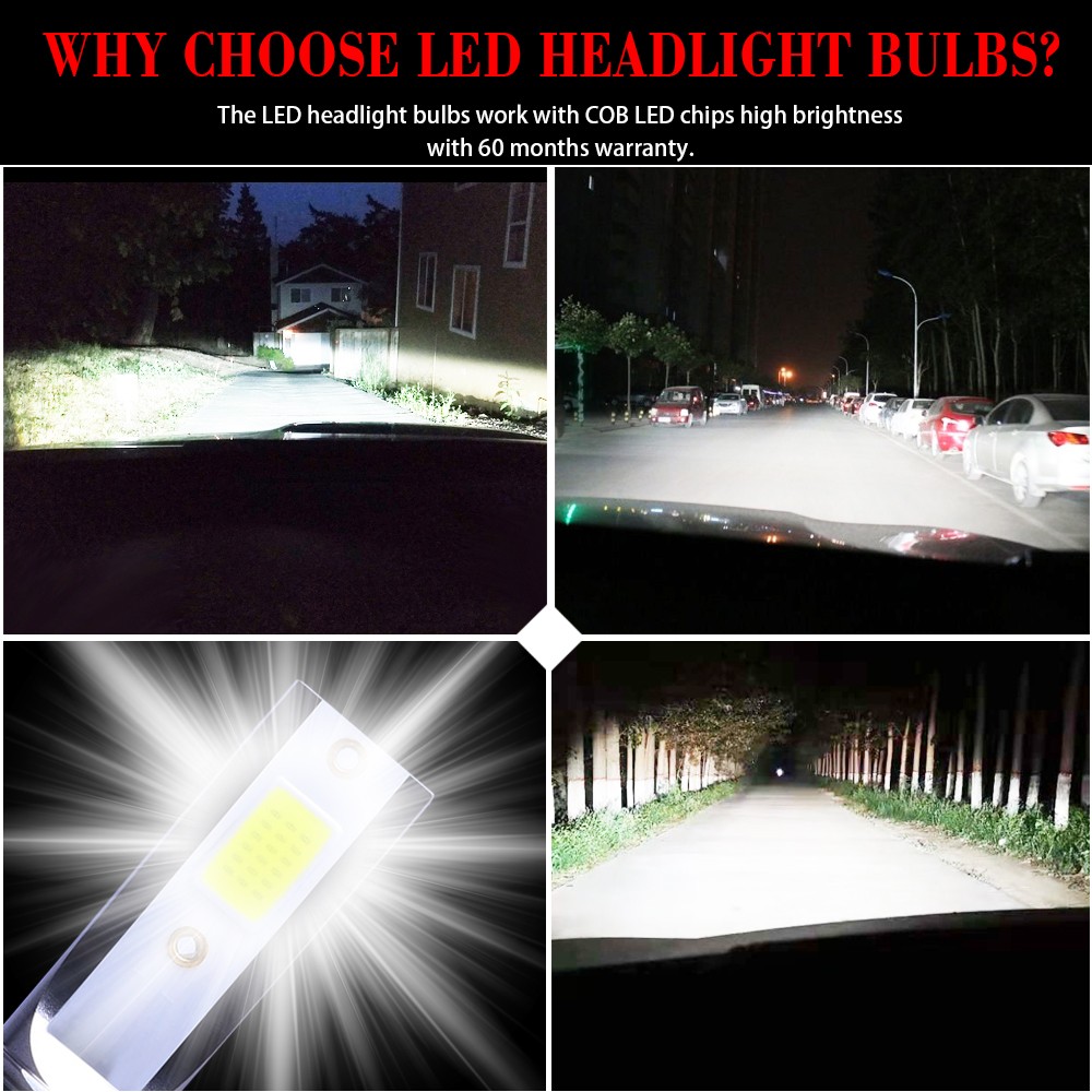 Pair H11 LED Headlight Kit Low Beam Bulb Super Bright 6500K White 1000000LM