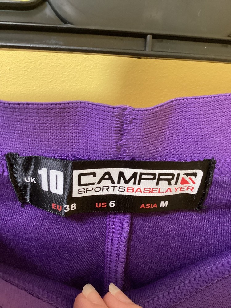 Campri Base Layer Leggings - Purple - Size 10