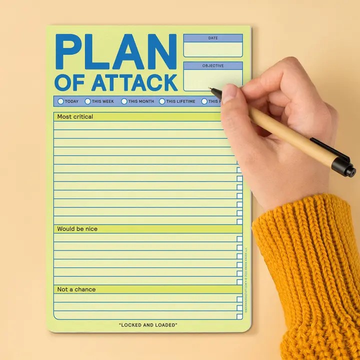 Knock Knock Plan of Attack Notepad