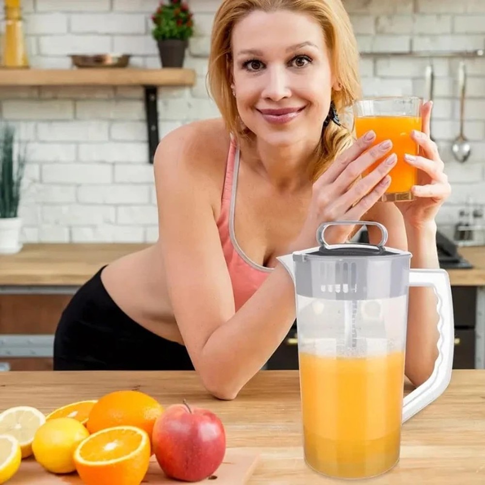 Mixing Pitcher for Drinks with Lid-Wide Mouth Juice Pitcher,Includes Plastic ...