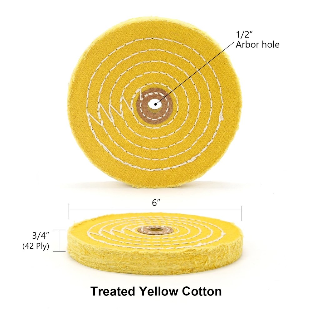 SCOTTCHEN 6 Inch Yellow Buffing Wheel 42 Ply
