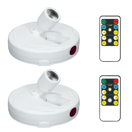 Cordless Spotlight Battery Powered, LED Accent Lighting with Remote Pure White