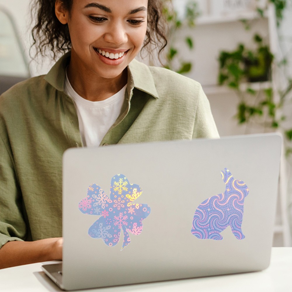 12x8in Printable Holographic Sticker Paper 6 Sheets Fine Dot Pattern