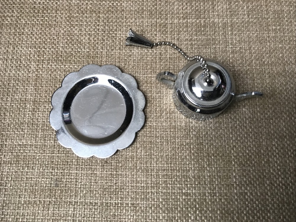 Teapot Shape Stainless Steel Tea Infuser Strainer with Tray
