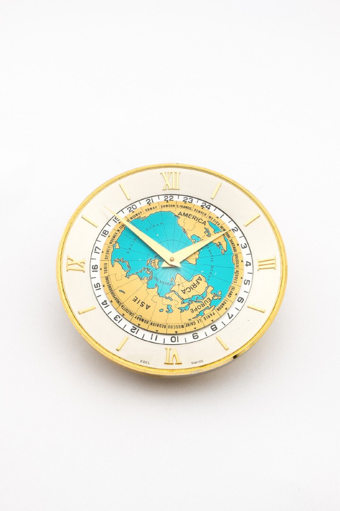 Ebel Tabe Clock with 8 day movement world time with box