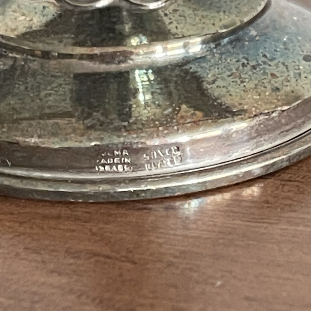 Vintage Silver Plate Kiddush Cup Judaica Israel