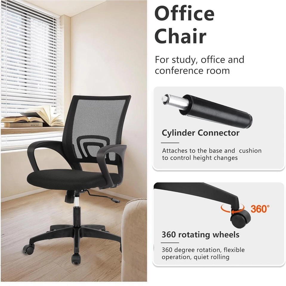 Office Chair Desk Computer Chair Adjustable Ergonomic with Lumbar Support