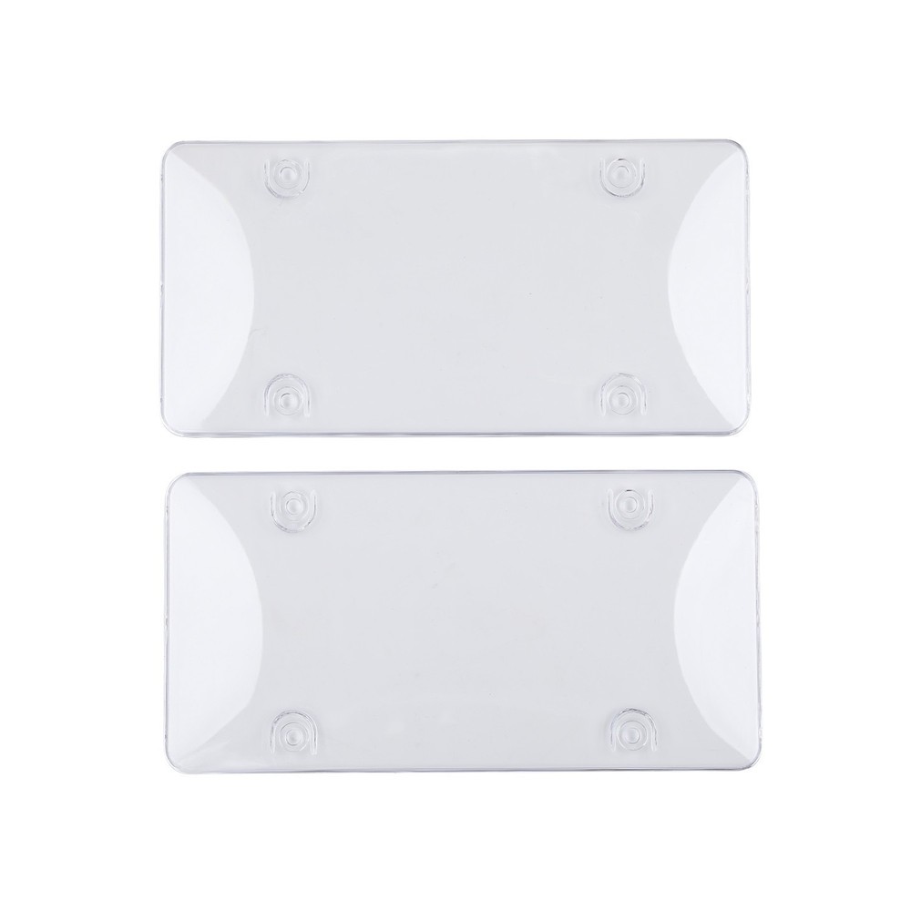 2x Clear License Plate Tag Covers Bubble Shields Protector Frame for Car Auto