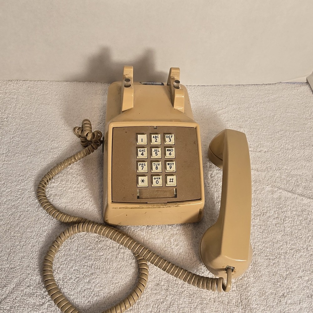 COMDIAL Basic Push Button Corded Desk/Tabletop Telephone/Phone Tan; Made in USA