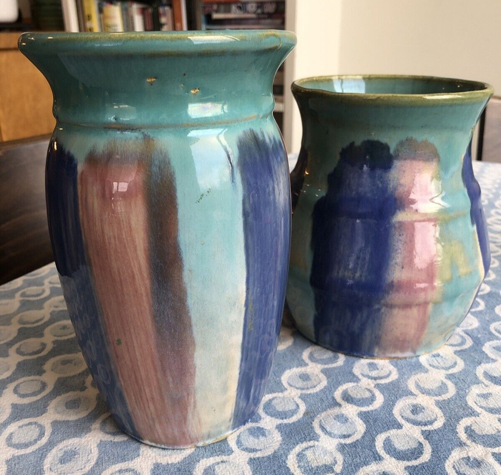 Handsome Hull Hand Painted Stoneware Vase