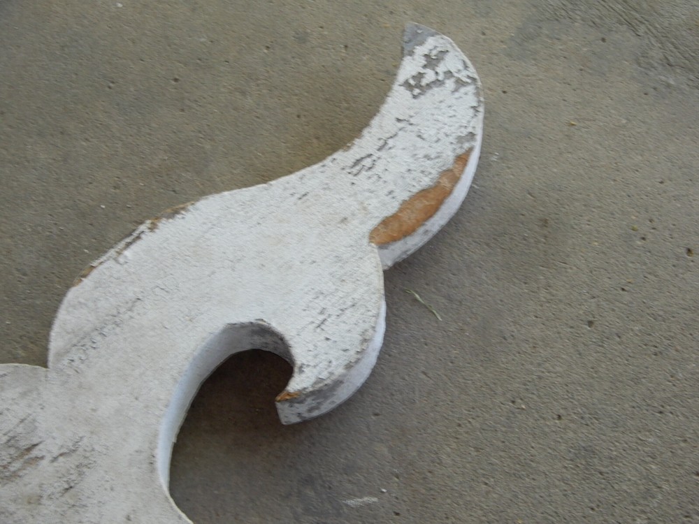 2 LARGE ANTIQUE ARCHITECTURAL CORBELS CHIPPY WHITE CIRCA 1850 2