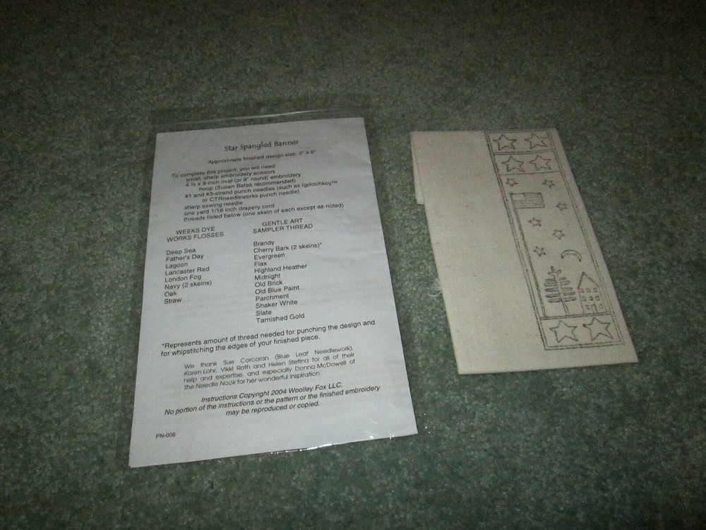 Rare WOOLLEY FOX - NEEDLE PUNCH PATTERN & PRE-PRINTED FABRIC YOU CHOOSE: