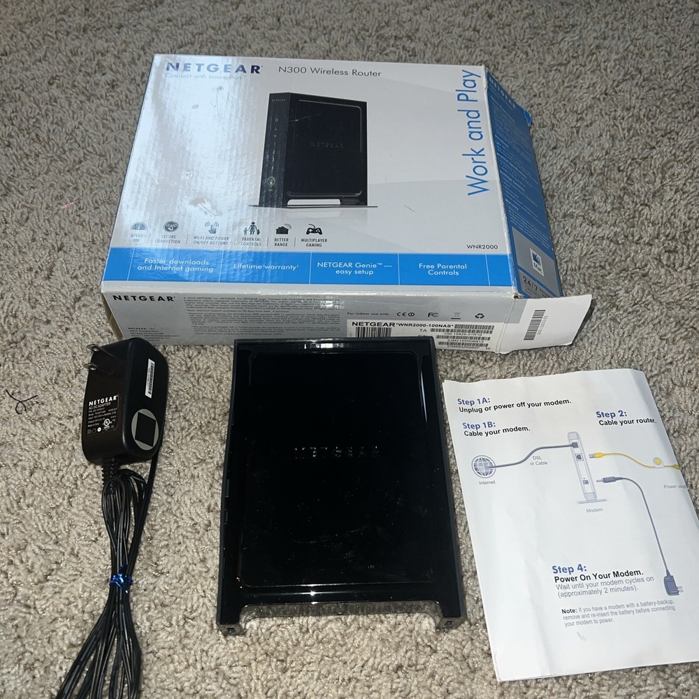 4C Netgear Wireless Router N300 WNR2000 Bundle