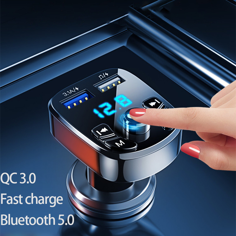 2 Pack Bluetooth FM Transmitter Wireless Radio Adapter Car Kit
