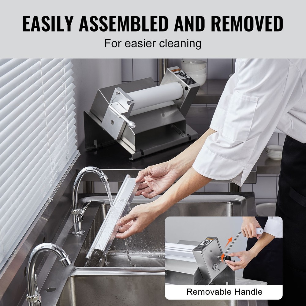 Manual Dough Sheeter Machine Max 1/2" Dough Roller Pastry Press Machine