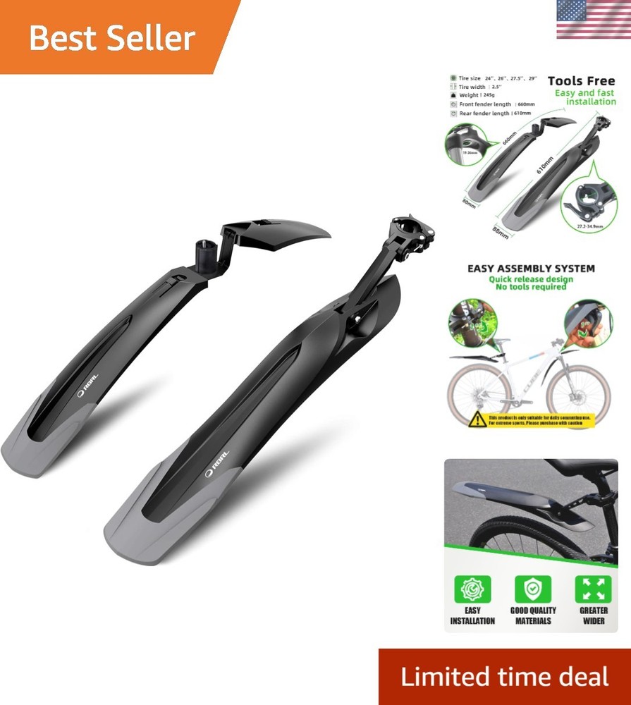 Streamlined Adjustable Bicycle Fender - Superior Protection Against Splashing