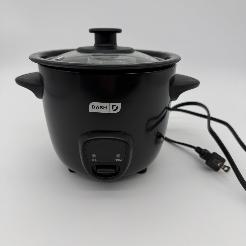 Dash Mini Rice Cooker Black 2 Cup Compact Cooker One-Touch Keep Warm