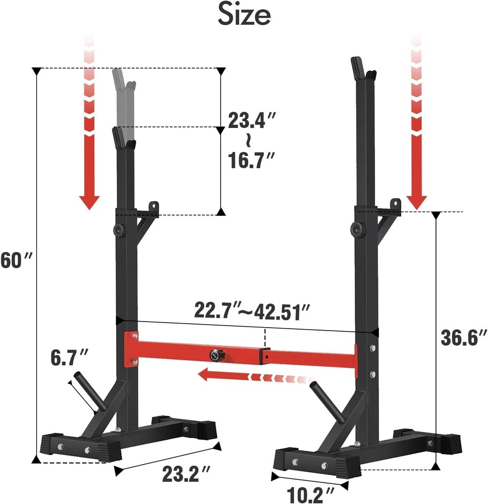 Multi-Functional Adjustable Barbell Rack - Ideal for Squats, Presses, & More
