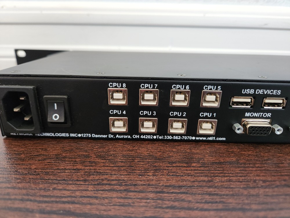 Network Technologies Incorporated NTI UNIMUX-USBV-8O 8-Port KVM Switch