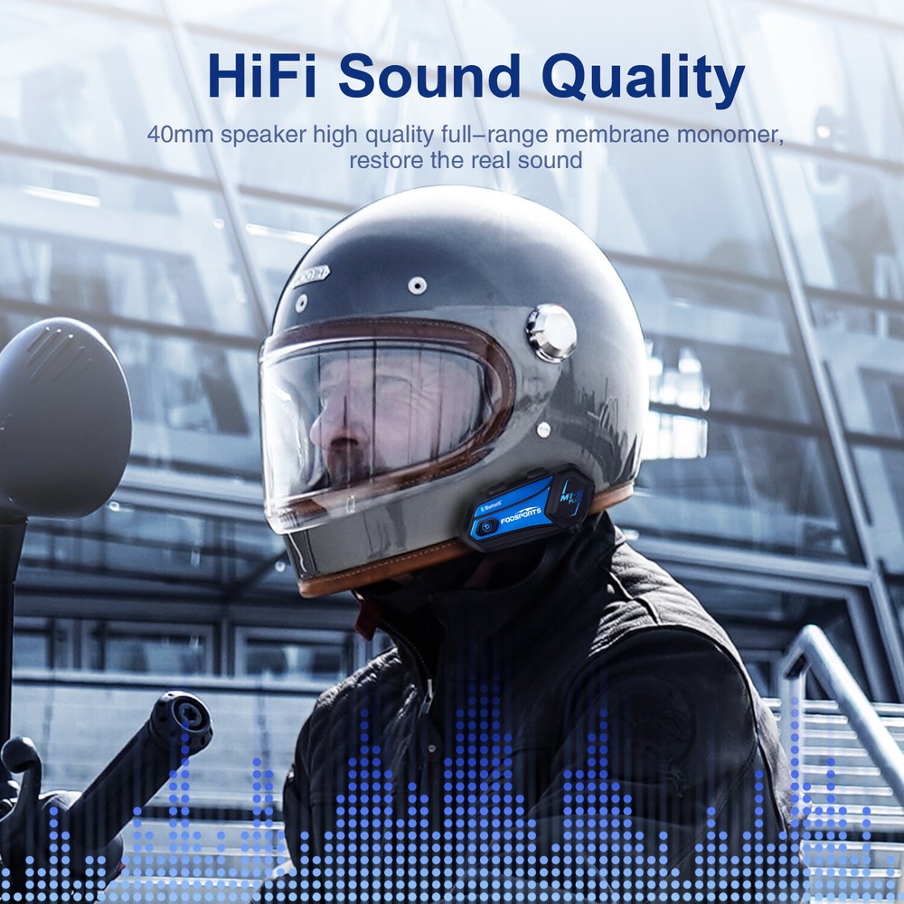 2x M1-S Plus 8 Riders Group Helmet Intercom Motorcycle Bluetooth Headset 2000m