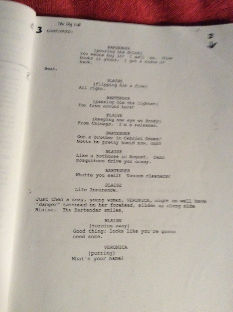 ORIGINAL SCRIPT THE BIG FALL C. THOMAS HOWELL KATHY GRIFFIN WILLIAM APPLEGATE JR