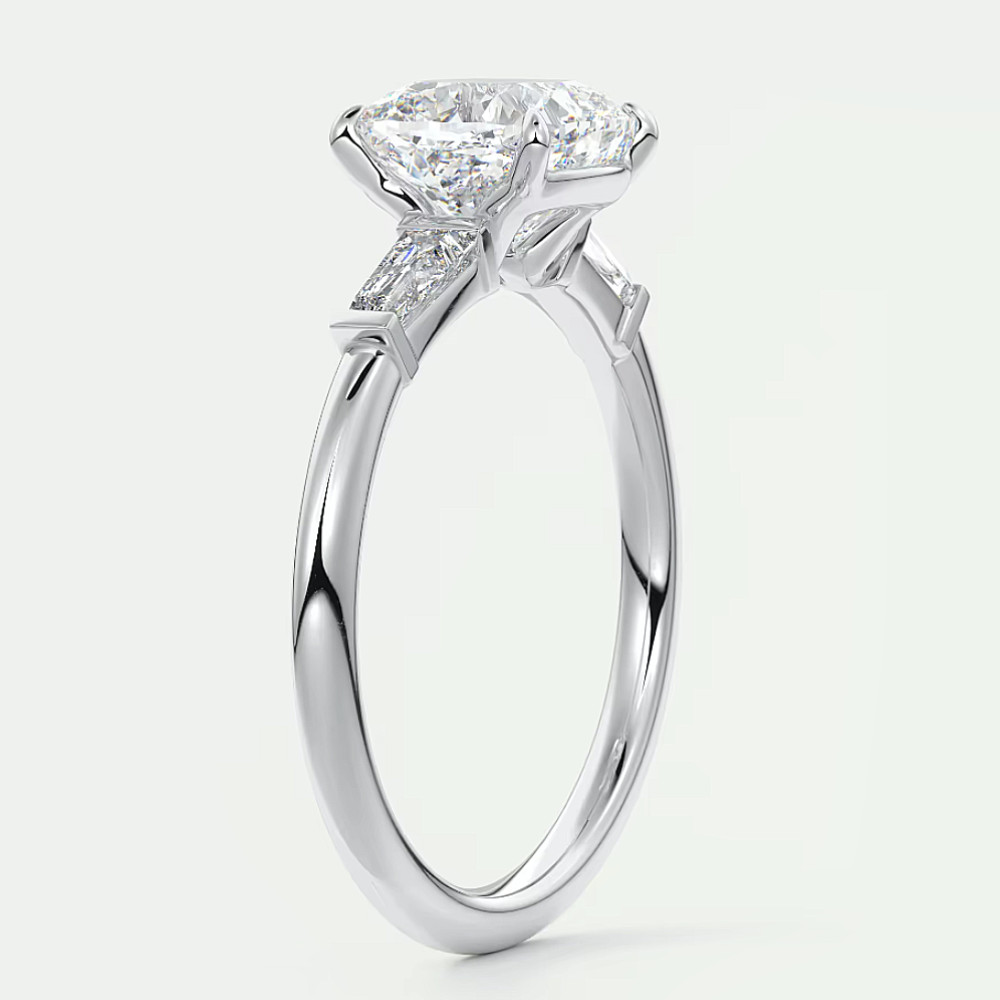 Cushion Cut Semi Mount Setting Ring 0.30 Ct Diamond Solid 14k White Gold Size 7
