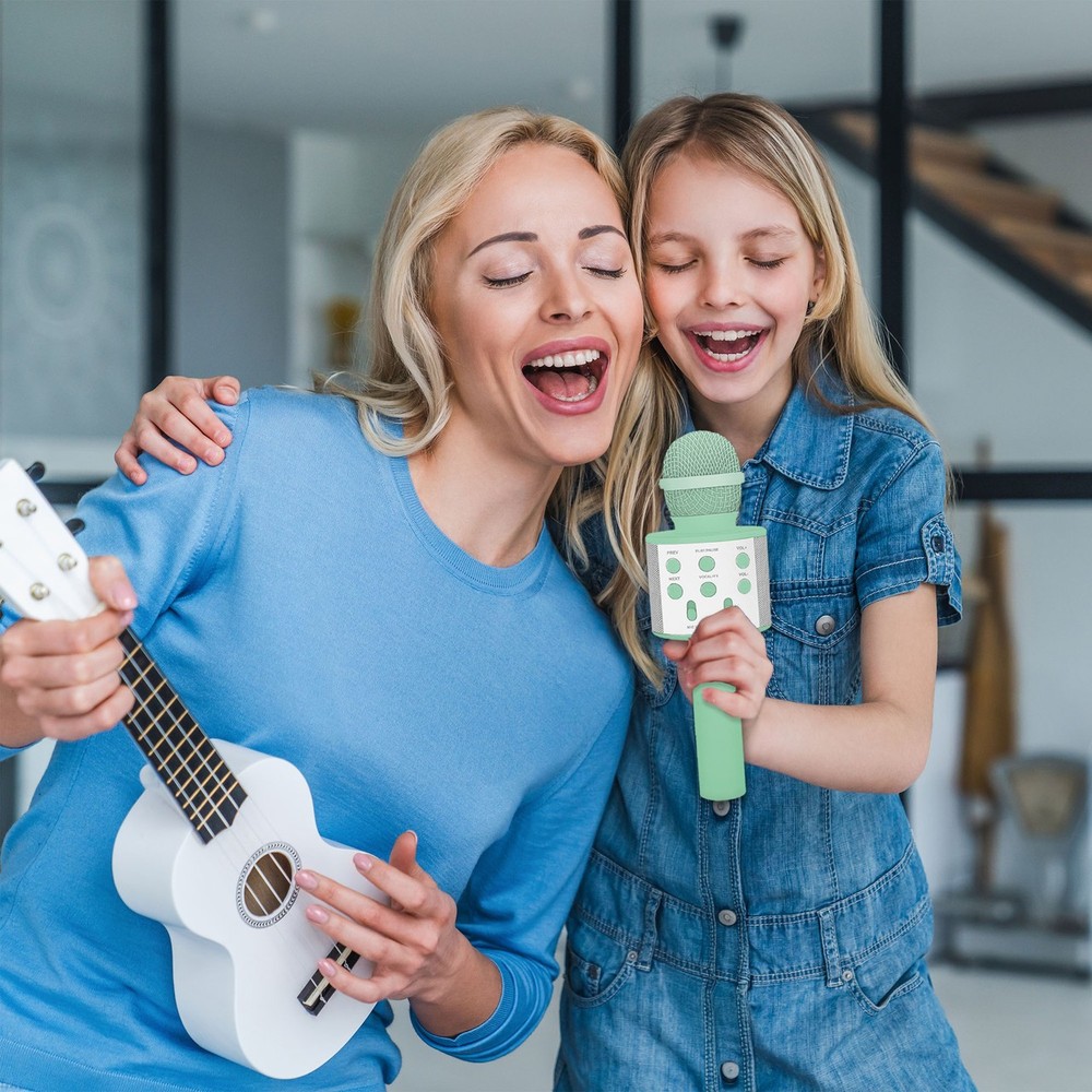 Laser Karaoke Microphone Aquatic Awe Bluetooth Wireless Singing Mic