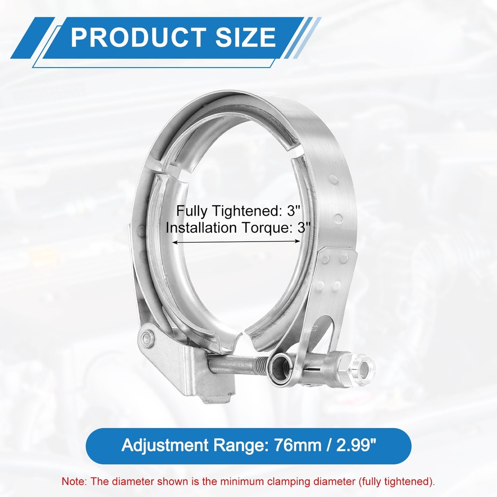 3" Quick Release V Band Clamp Adjustment Range 76mm / 2.99inch