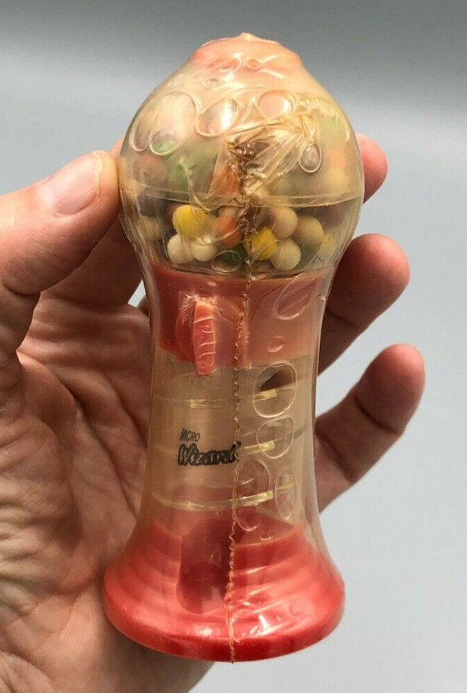 1980s MICRO WIZARD CANDY MACHINE Plastic CANDY CONTAINER Dispenser Vintage