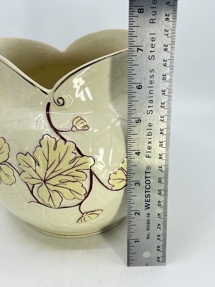 Antique Avalon Faience Co. Late 1800's Buttercup Pattern Pitcher Lip Pour UNIQUE