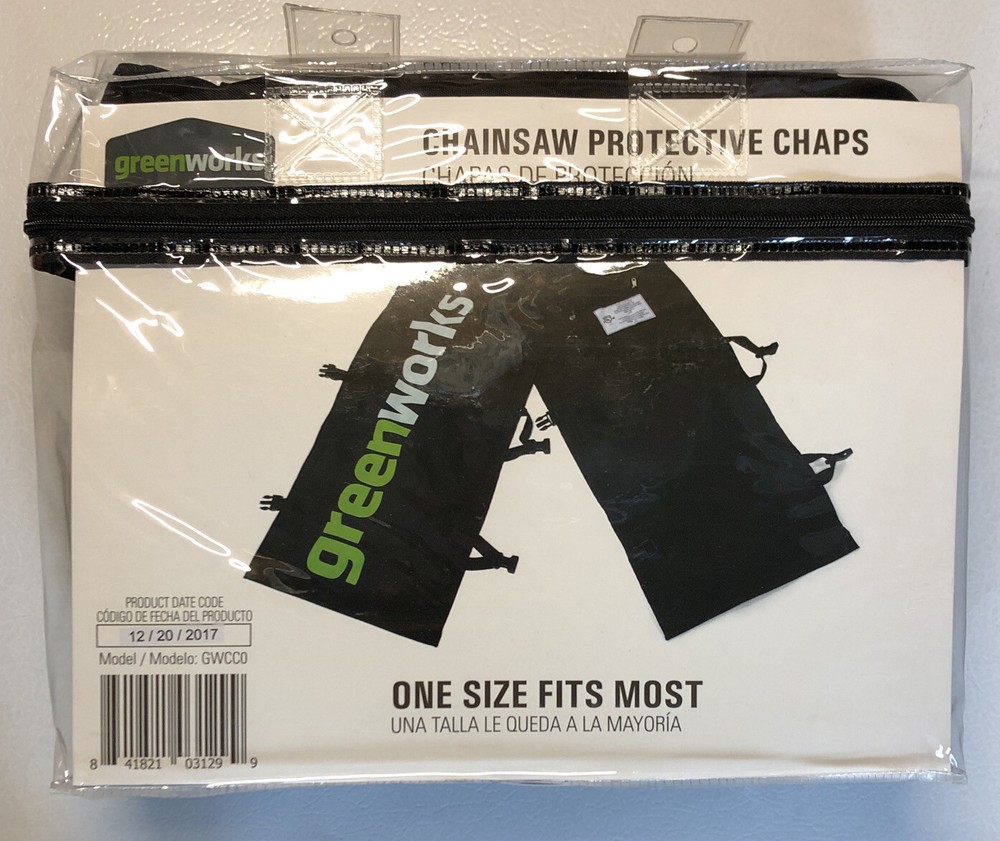 Greenworks chainsaw protective safety chaps