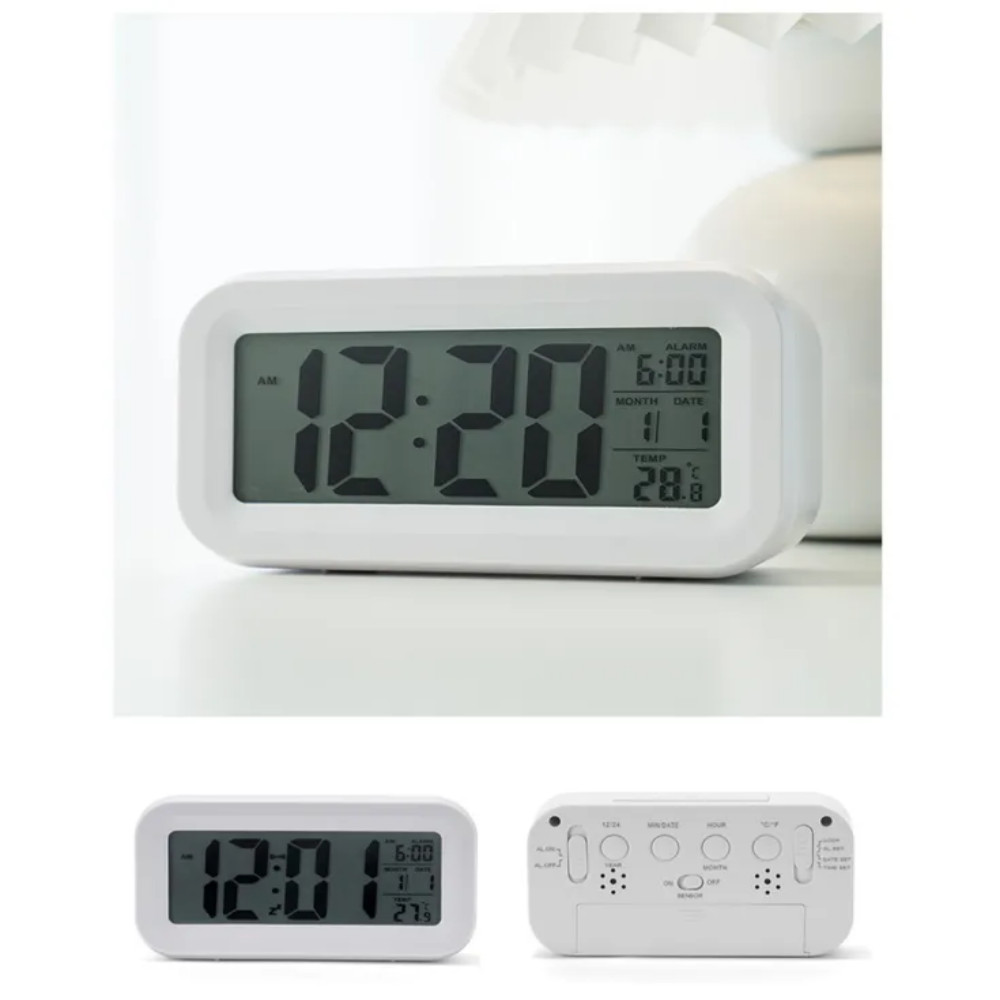Battery operated digital desk clock