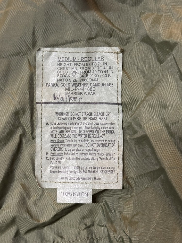 Military Gortex Camo Jacket Men’s Medium 44188D Excellent Condition