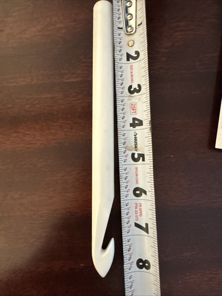 Large White Plastic Crochet Hook For Blankets, Plushes, Etc.